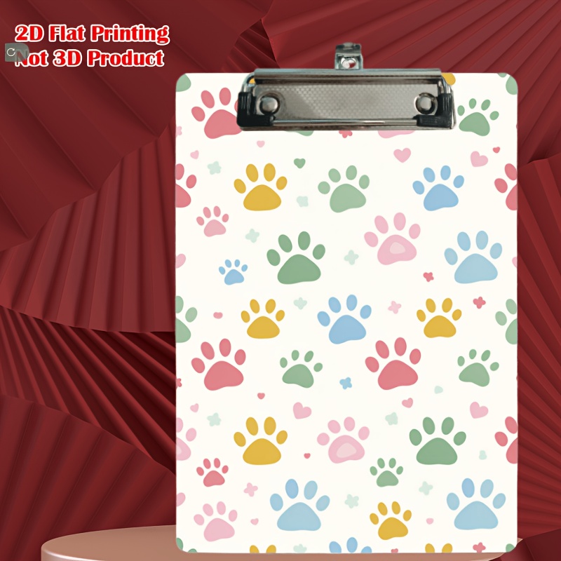 TEMU 1pc, 2d Flat Clip-on Writing Pad With Colorful , Portable Binder, Suitable For Office, School, Multifunctional