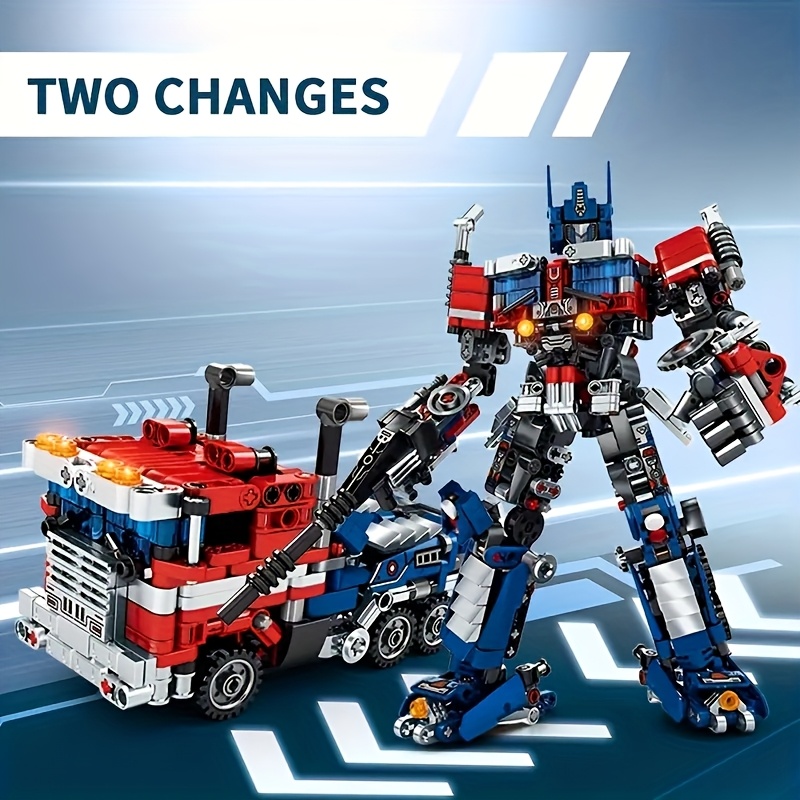 A set of 1000+ particle mecha robot car 2in 1 toy, movable joints, pushing mobile wheels, mechanical mecha building blocks - perfect for birthday gifts, desktop decorations, Christmas gifts