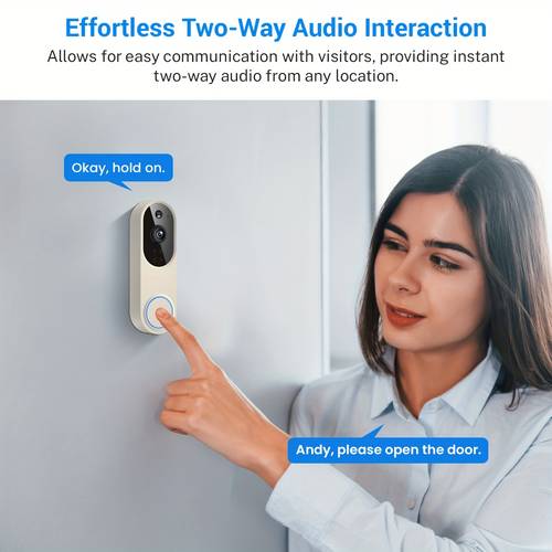video doorbell with two way audio wifi doorbell 2 4g wifi only real time video camera cloud storage sold seperately doorbell boxing security doorbell 1440p