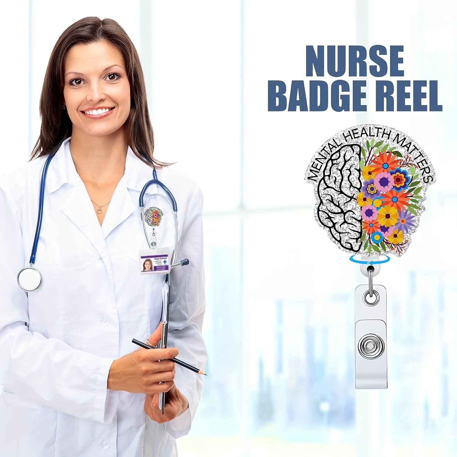 1pc Blood Bag Reel Holder Retractable with ID Clip for Nurse Nursing Name Tag Card Heart Anatomy Nursing Doctor Rn LPN Medical Assistant Random