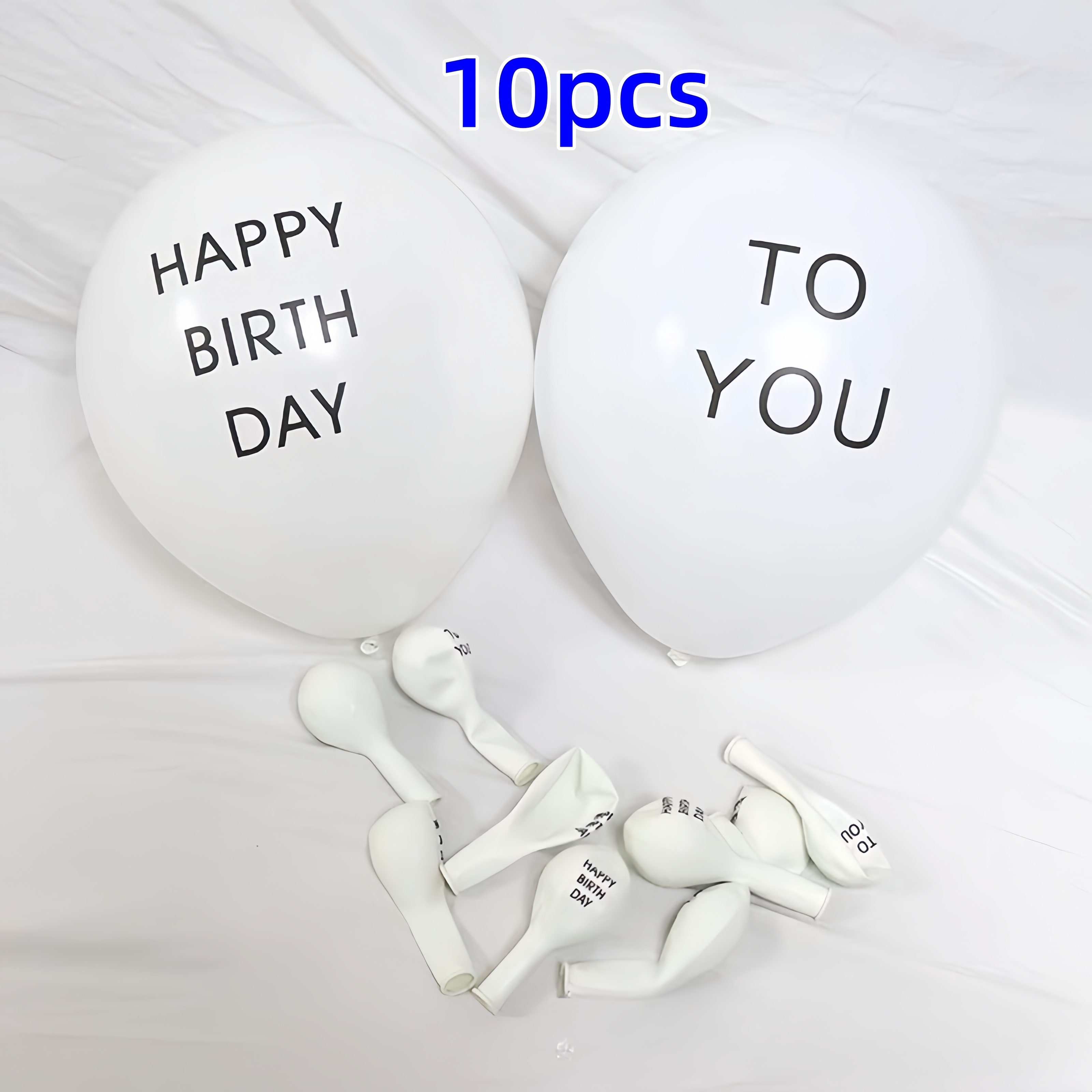 Image of 6/10/24pcs Happy Birthday To You White Latex Balloons,vibrant Happy Birthday Balloons -round, Latex, Indoor Celebrations, Weddings, And - Perfect For Memories