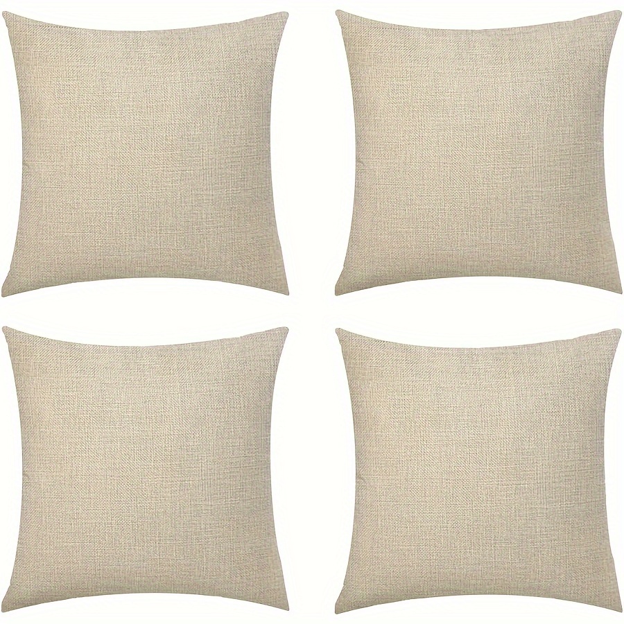 

4pcs, Linen Upholstery Pillowcases, 18x18 , Pillowcases, Sofa Sofa Bed And Car Cushion