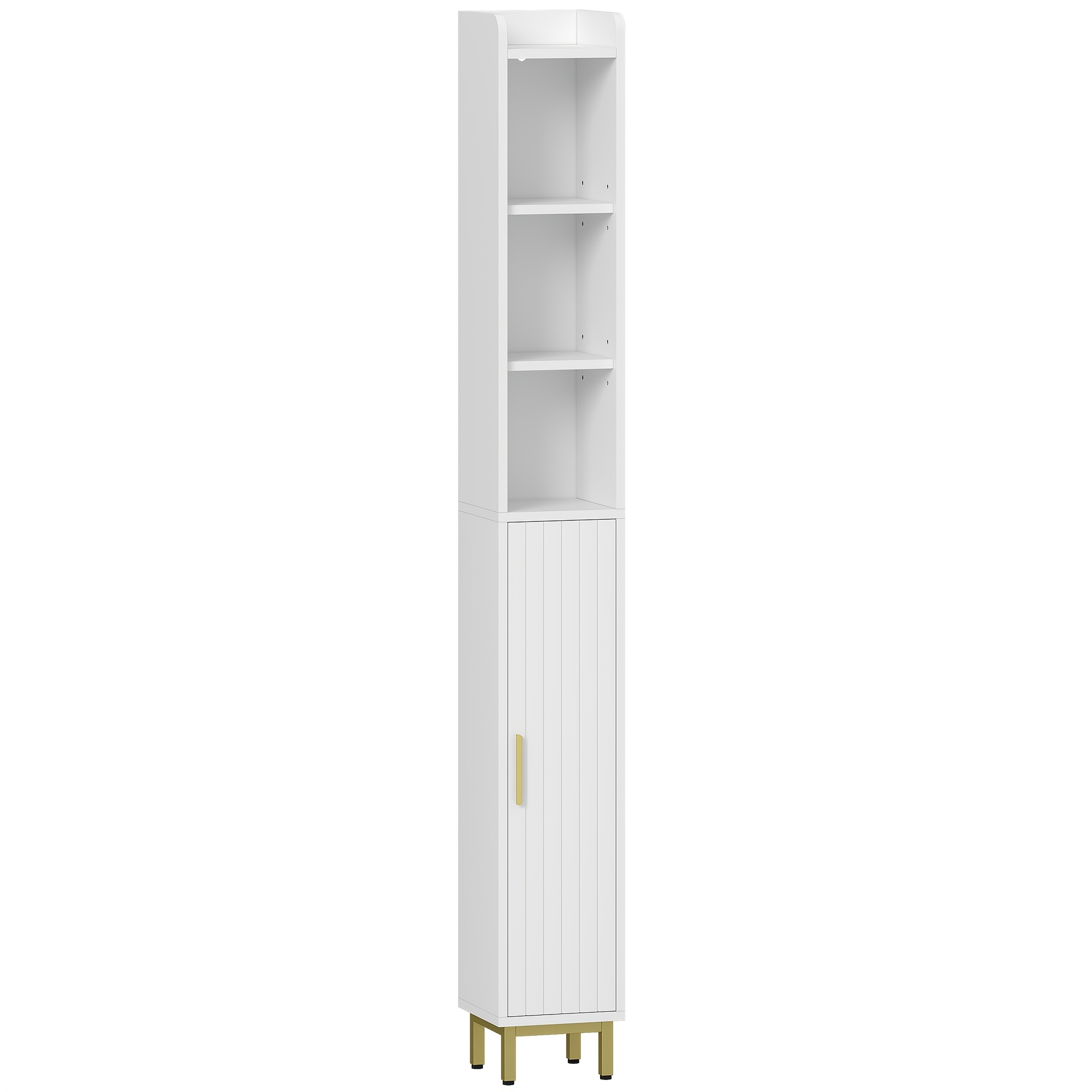 Bathroom Cabinet, Narrow Bathroom Cabinet, Vertical Storage Design, Adjustable Shelves, 20 X 20 X , White