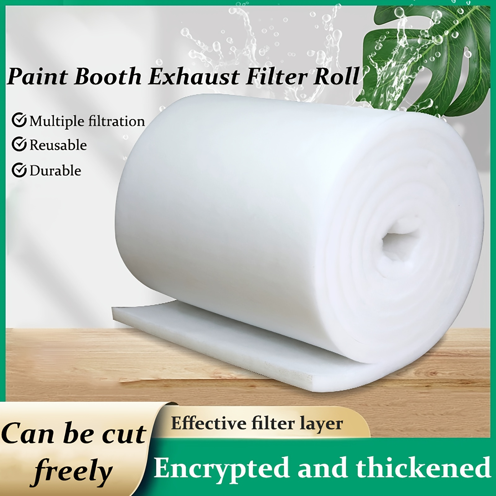 TEMU G4 Cutting Filter, Ventilation Filter Media Roll, Air Conditioning Filter, Air Filter Paint Booth Exhaust Filter Roll, Paint Booth Filter,