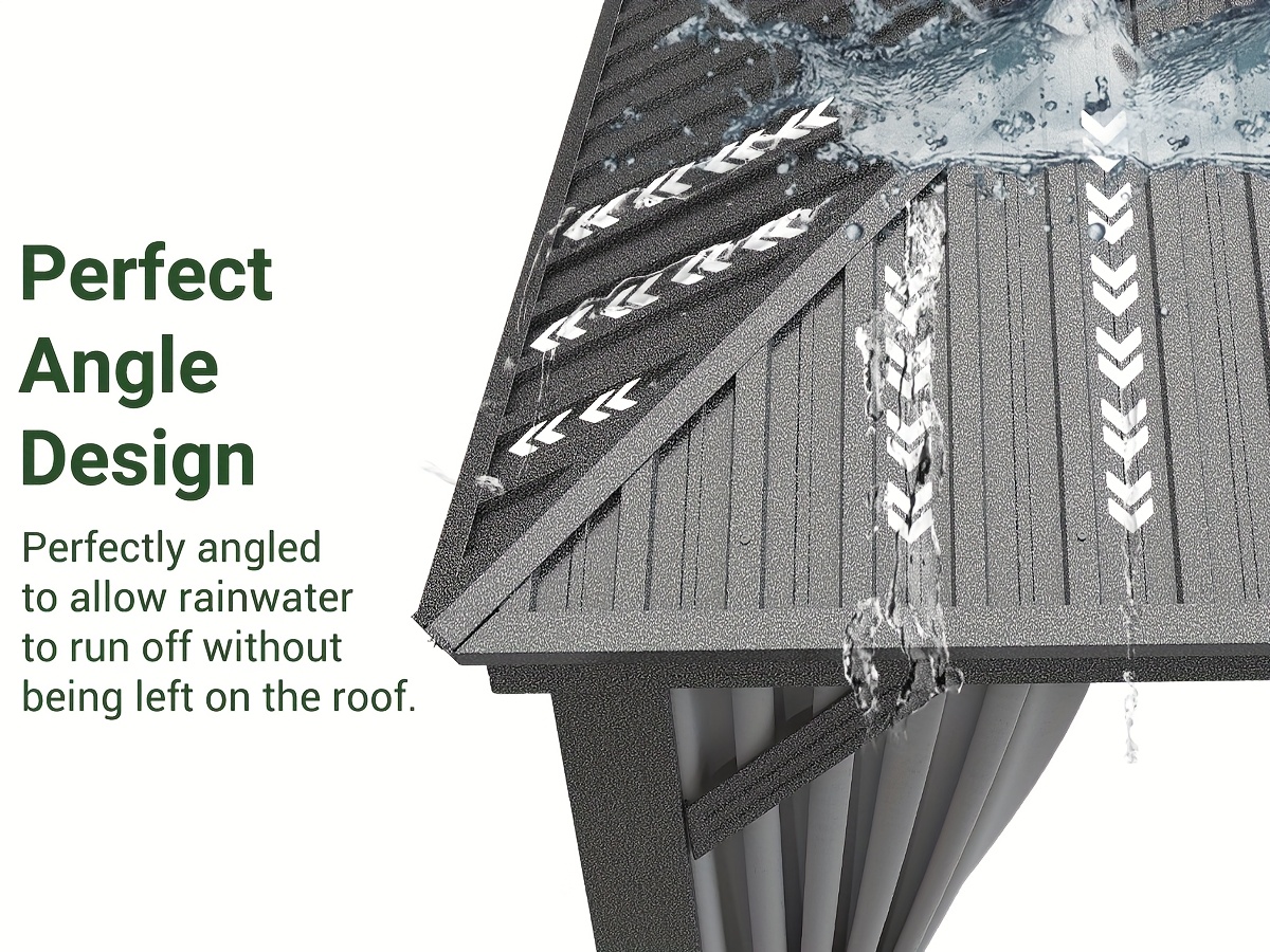 Polar Aurora 10x12ft Hardtop Gazebo with Sturdy Aluminum Frame & Galvanized Steel Double Roof - High Quality, UV-Blocking, Windproof Outdoor Shelter, Fully Enclosed Double Sidewalls, J-Hooks, Easy Assembly for Patio, Garden, Lawn - Grey, Backyard Retreat, Stylish Patio Cover, Galvanized Steel Roof