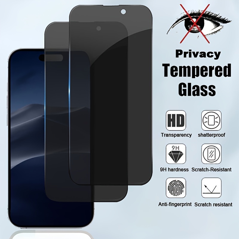 

2 Pcs Privacy Screen Protector For 11 12 13 14 15 Pro Max Anti-peep Tempered Glass Film