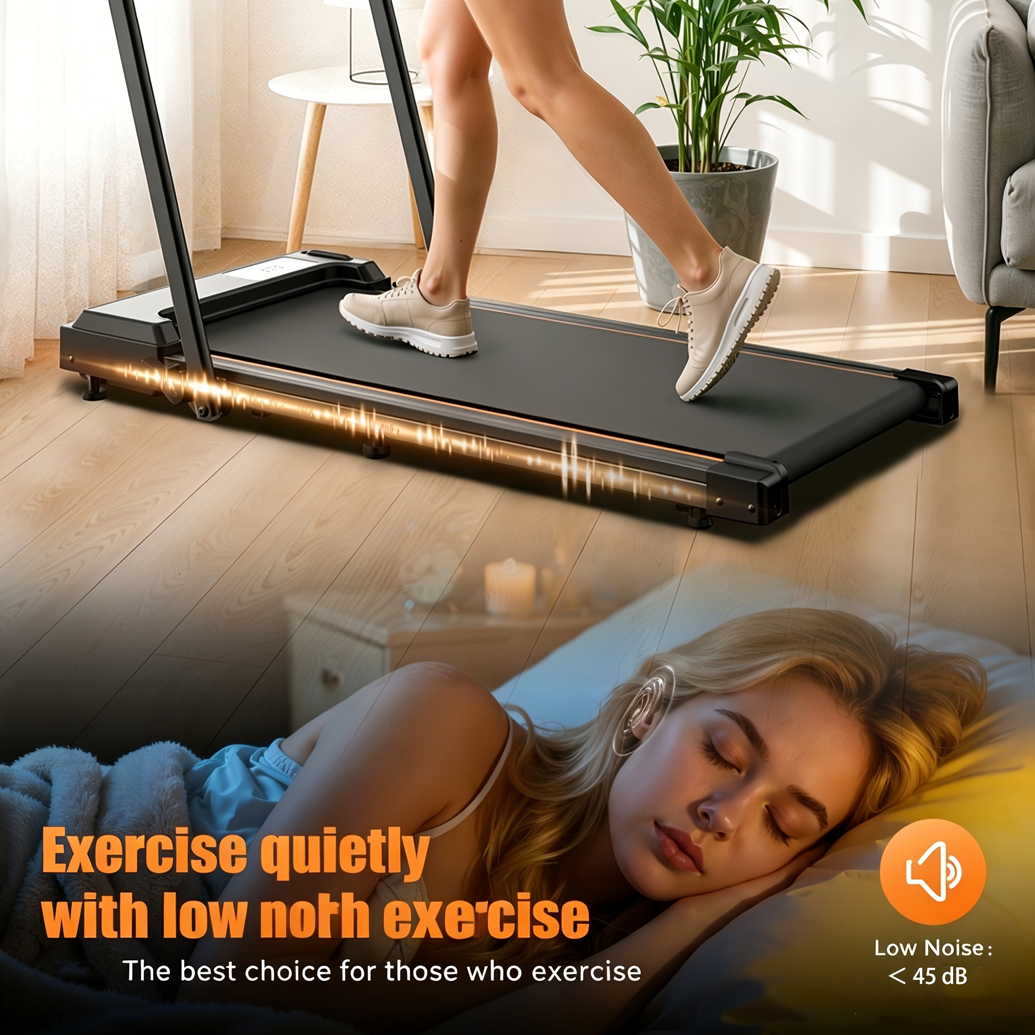 Compact Under-Desk Treadmill for Home & Office Fitness