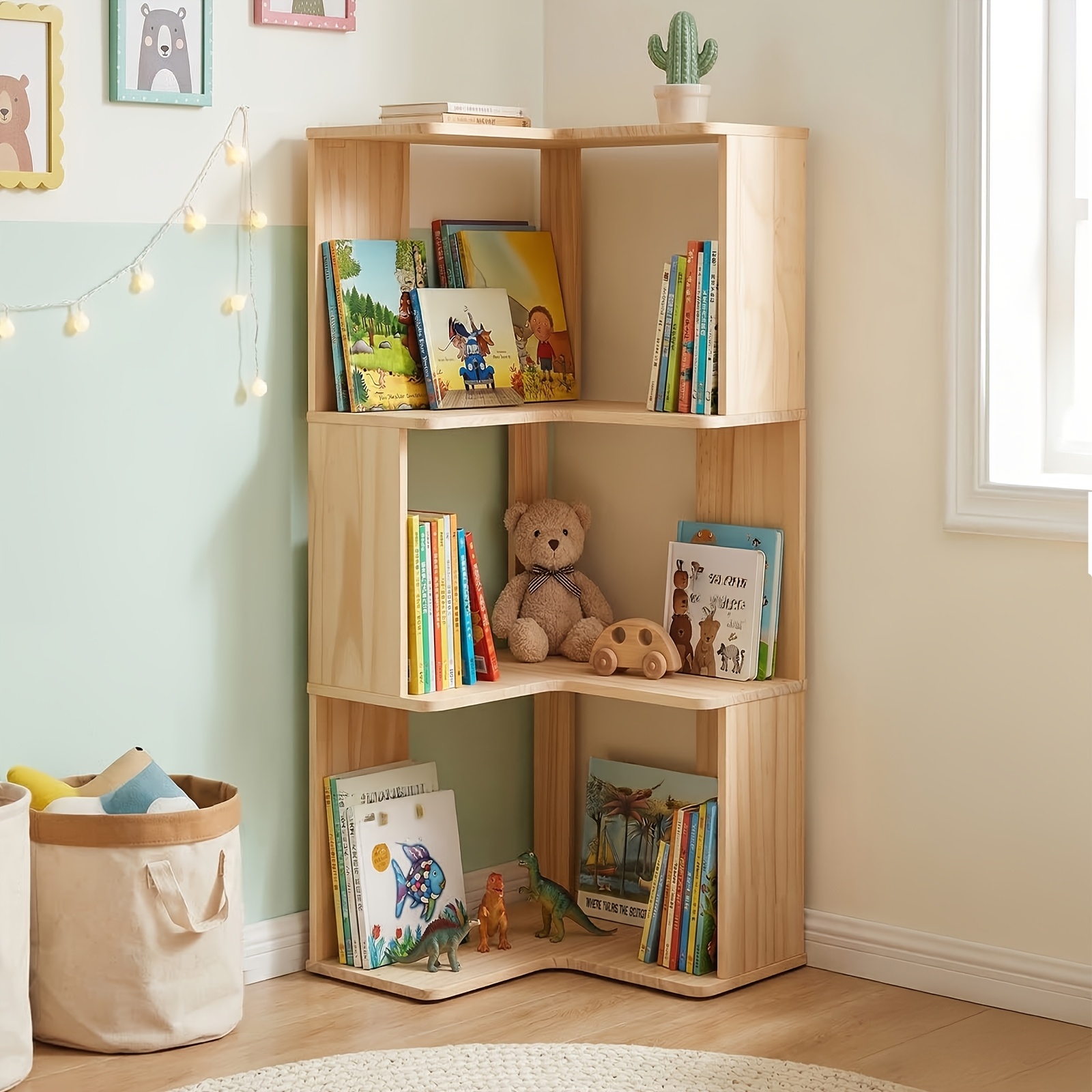 Image of Vertical Shelf Corner Storage Rack Corner Bookshelf, Without Tools, Open Structure Classified Storage , Suitable For Living Room Books And Ornaments, Bedroom Sundries Aromatherapy, Standing Shelf