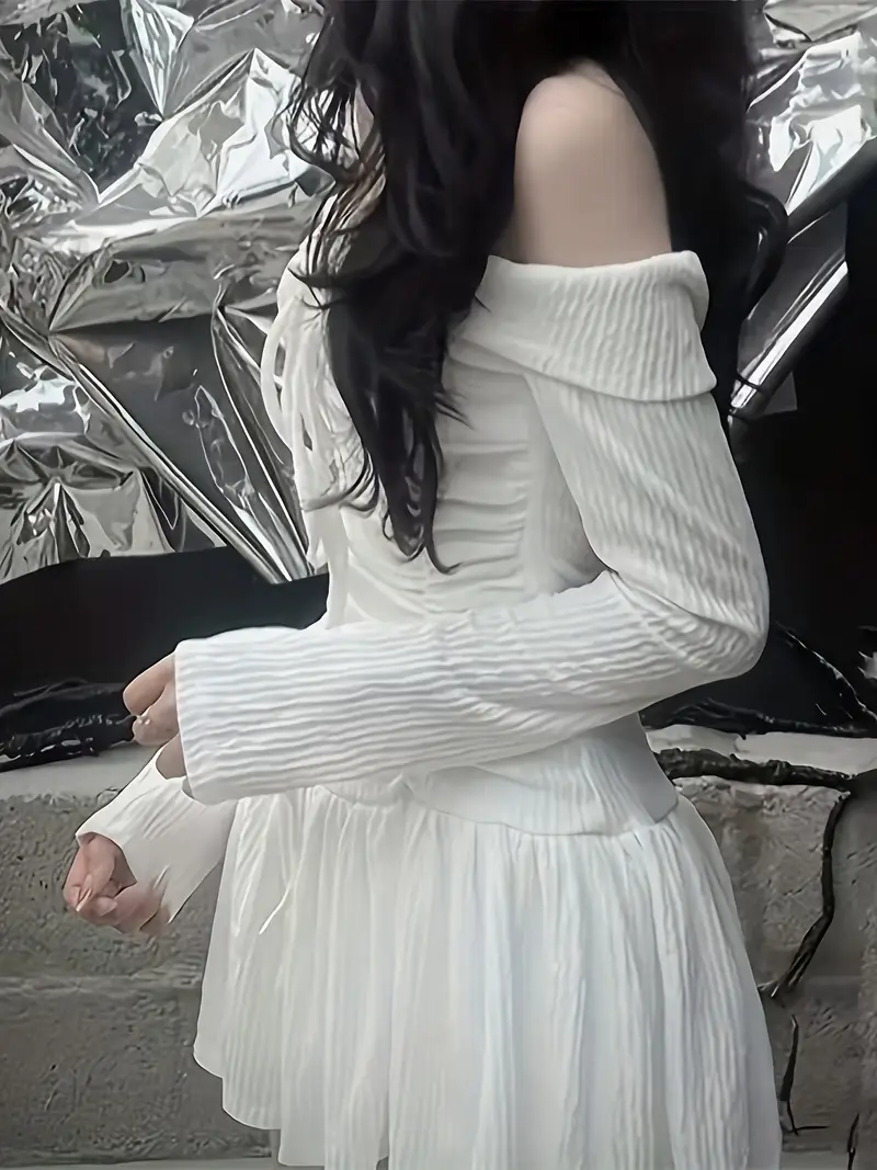 womens elegant off the shoulder party formal dress sexy evening outfits with long flattering a line washable formal attire for women evening party dress versatile fashion adjustable ties cocktail dress stretchy fabric Product details 1