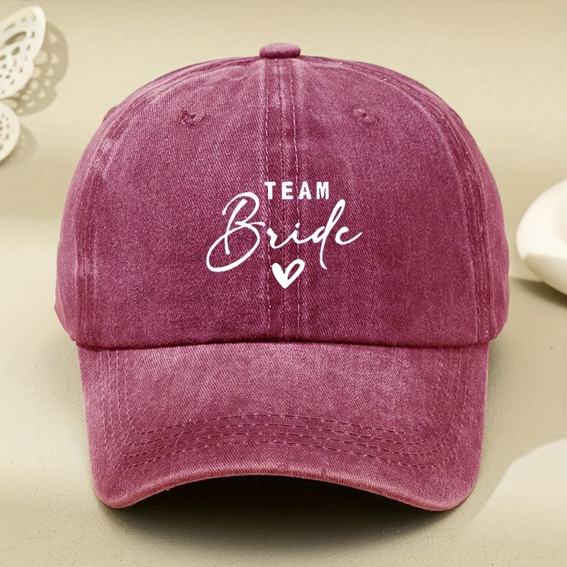 E-shop Damen- & Herren verstellbare Vintage gewaschene weiße Baseballkappe - Beschriftung & Brautjungfern Hochzeitsparty Hut, Leichtes