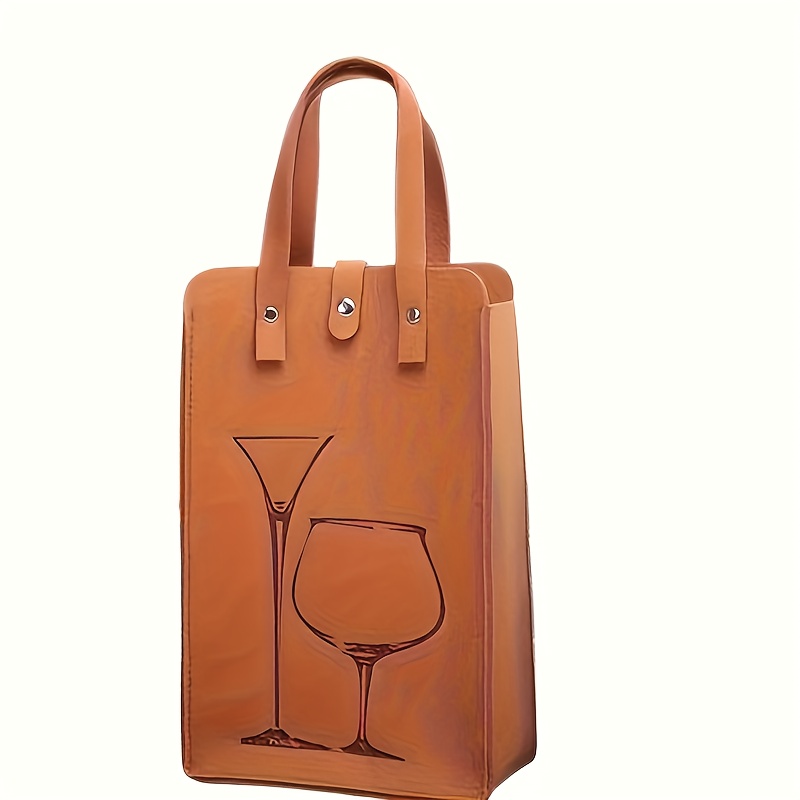 Image of A High-quality Suede Wine Tote Designed To Carry 2 Bottles, Ideal For Events Like Banquets, Weddings, Parties, Rv , Camping, And Travel. It Makes A Wonderful Present For , Parents, And Spouses