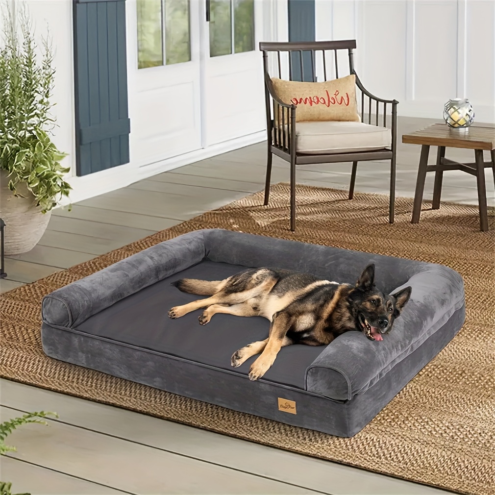 large sofa dog bed hidden zipper waterproof lining   orthopedic memory foam removable washable cover anti slip bottom     Product details 6