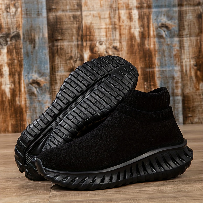 New Winter Collection of Thick-Soled Oversized Unisex Shoes, Warm Mid-Top Couple Shoes, Easy Slip-On Soft Casual Walking Shoes