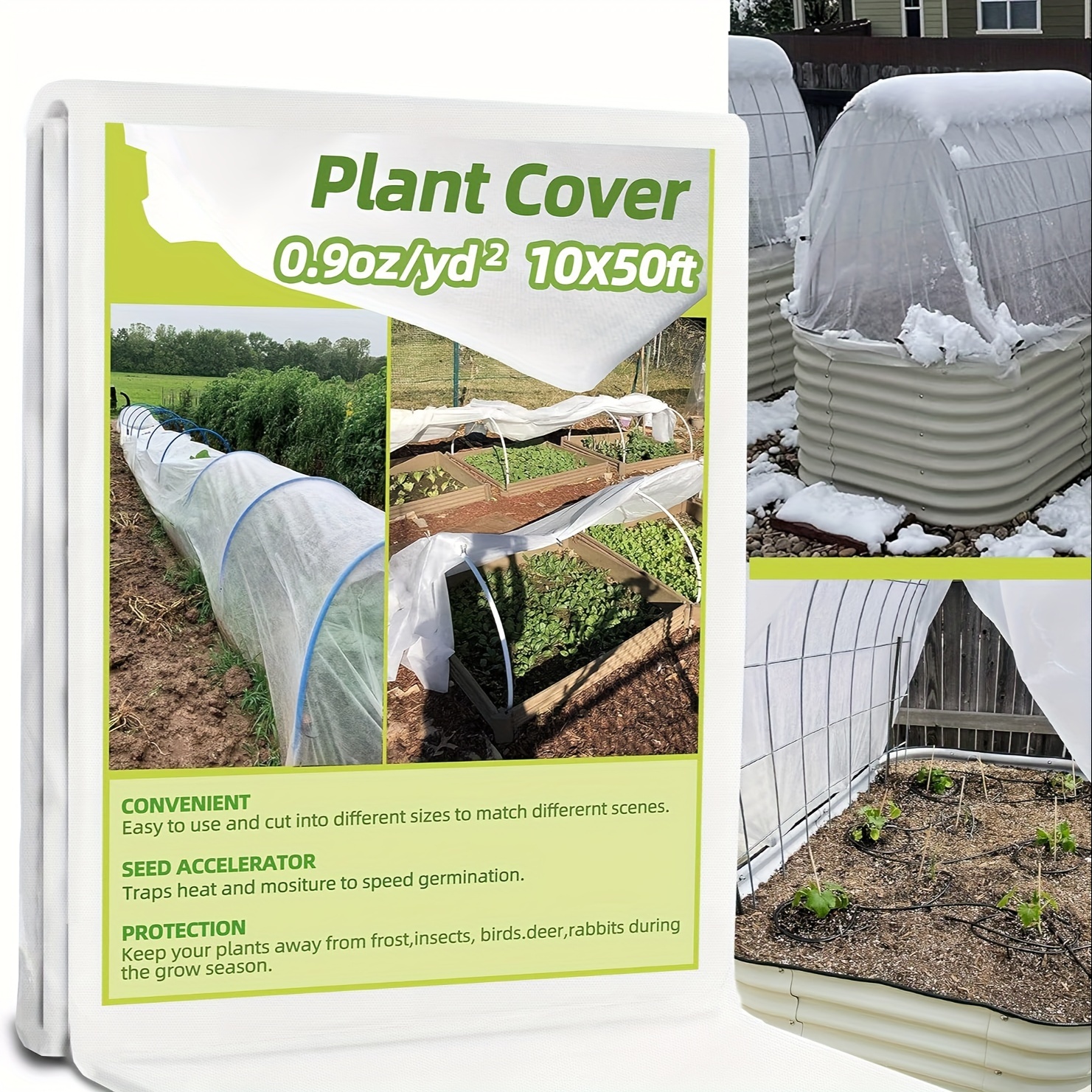 

2 Pack Frost Cloth Plant Covers Freeze Protection, 10x50ft Frost Blanket For Outdoor Plants For Winter Cold Weather, Floating Row Cover For Garden Bed Vegetables