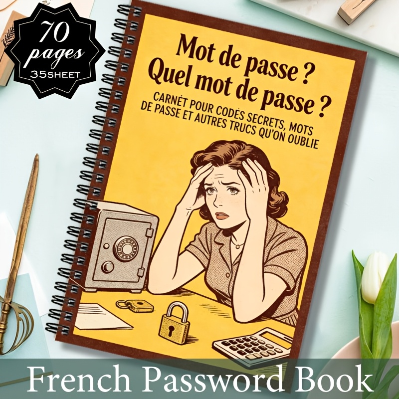 TEMU 1pc Cahier de de Passe Français, Carnet de Rangement de de Passe pour Adultes et Personnes Âgées, Cahier Organisateur de Style Vintage pour