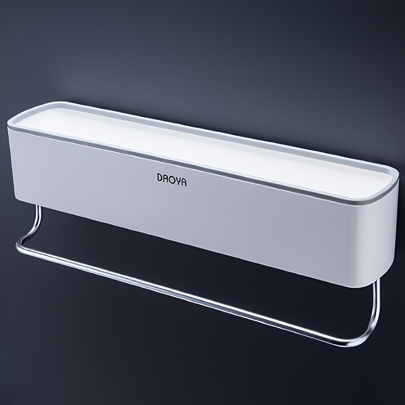 Bathroom Storage Rack With Towel Bar, Plastic Storage Rack, Non-perforated Storage Rack, Shelves