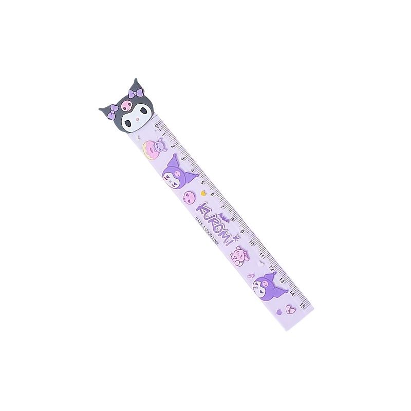 Image of 1pc, Anime Ruler Cute Hello Kitty Kuromi Melody Cinnamoroll Instrument, Cartoon Office School Ruler, Student Stationery Gifts