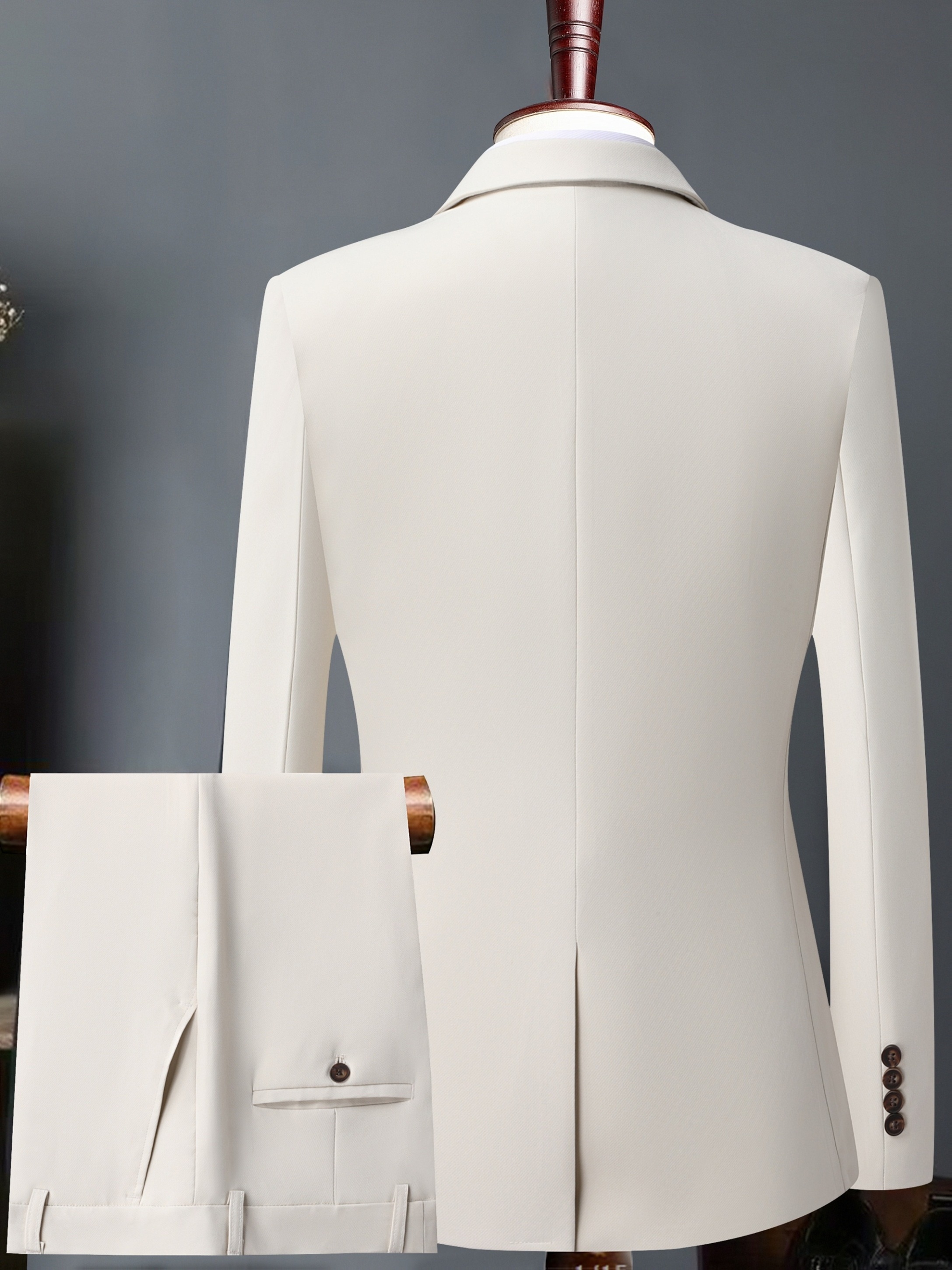 latest mens single breasted double button vest suit three piece set   solid color business european and   suit   fit notch lapel design business casual high end banquet wedding formal wear