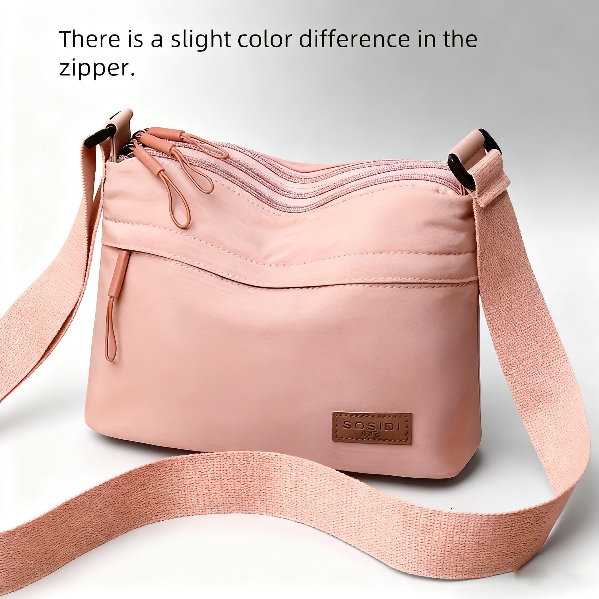 womens large capacity high quality casual solid color crossbody bag with adjustable shoulder strap and zipper closure elegant gray white   canvas bag with compartments for organized storage inside Product details 7