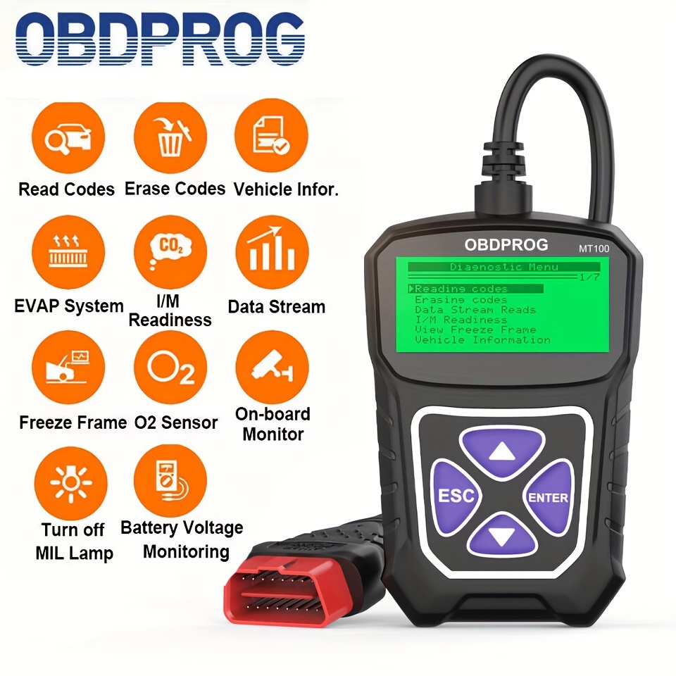 

Mt100 Obd2 Automotive Scanner Professional Code Reader Scanner Tool Auto Car Diagnostic Tool Eobd Engine Check
