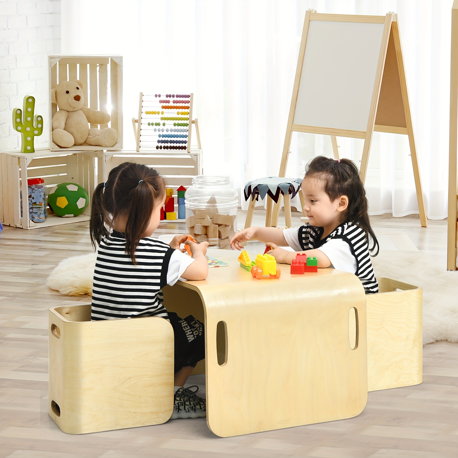 Kids Wooden Table Chair Set Children Temu Canada