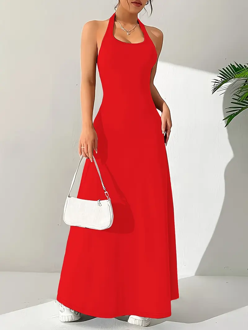 womens elegant halter neck maxi dress fit party formal - Temu Mauritius womens elegant halter neck maxi dress fit party formal - Temu Mauritius