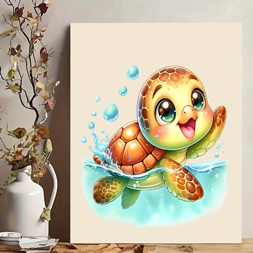 item picture professional art use 1 set of cute playing in water digital painting kit a numbered art gift for home decoration suitable as a gift for holidays such as mothers day fathers day christmas and valentines day