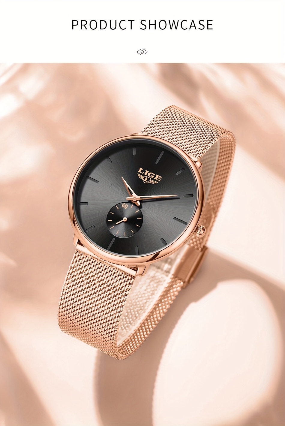 LIGE Timepieces Feature a Stylish Round Quartz Design, Embodying a Easy Yet Classic Three-Hand Style. This Watch Is Perfect for Women, Available in White, Blue, And Black. It Seamlessly Blends Business Casual with Sporty Elegance