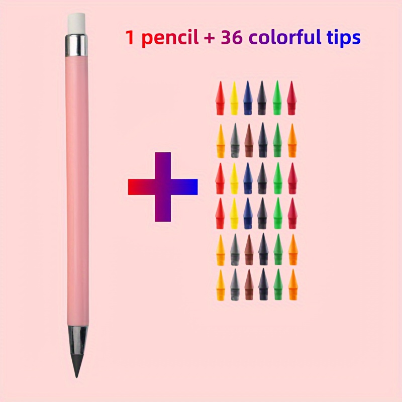 

37-piece Set Hb Hardness Plastic Eternal Pencil With 0.5mm Wire Diameter, 14+ Age Group, Sharpener-free, Unlimited Writing And Drawing For Sketching