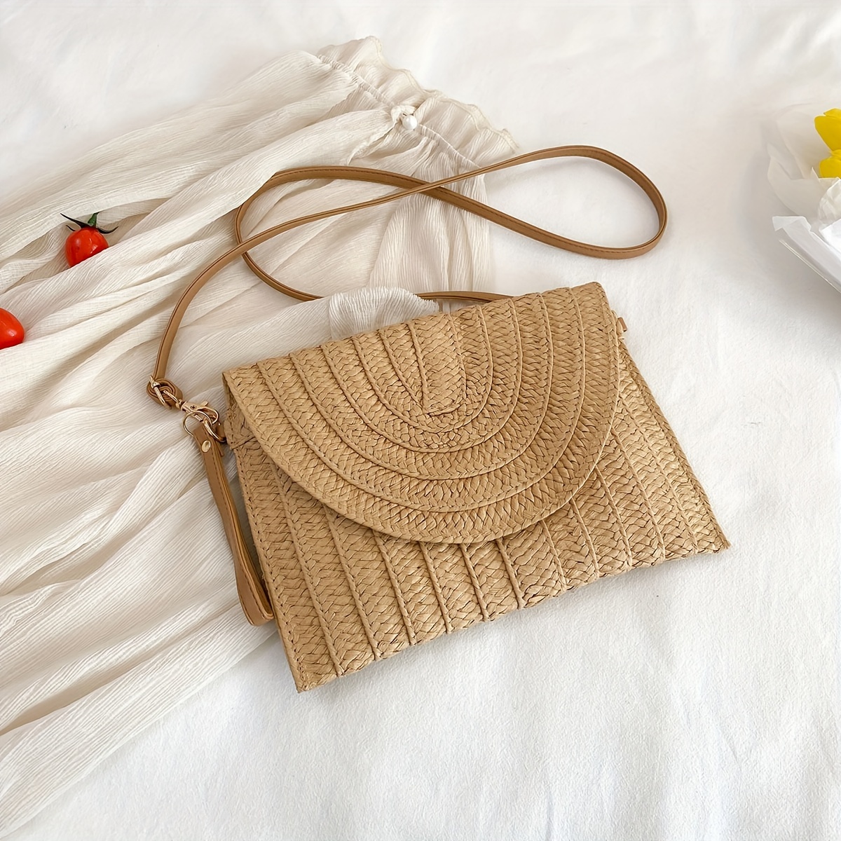 

Grass Woven Bag, Women's Fashionable Envelope, Hand-held Bag, Woven Women', Casual Shoulder Bag, Crossbody Bag