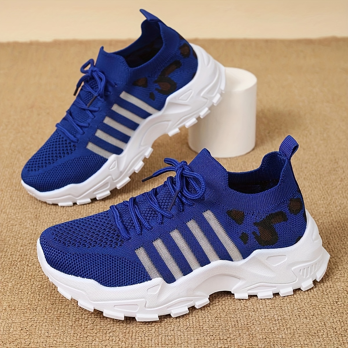 Blue Leopard Print Lace-Up Platform Sneakers Rocket Dog Women main image 4