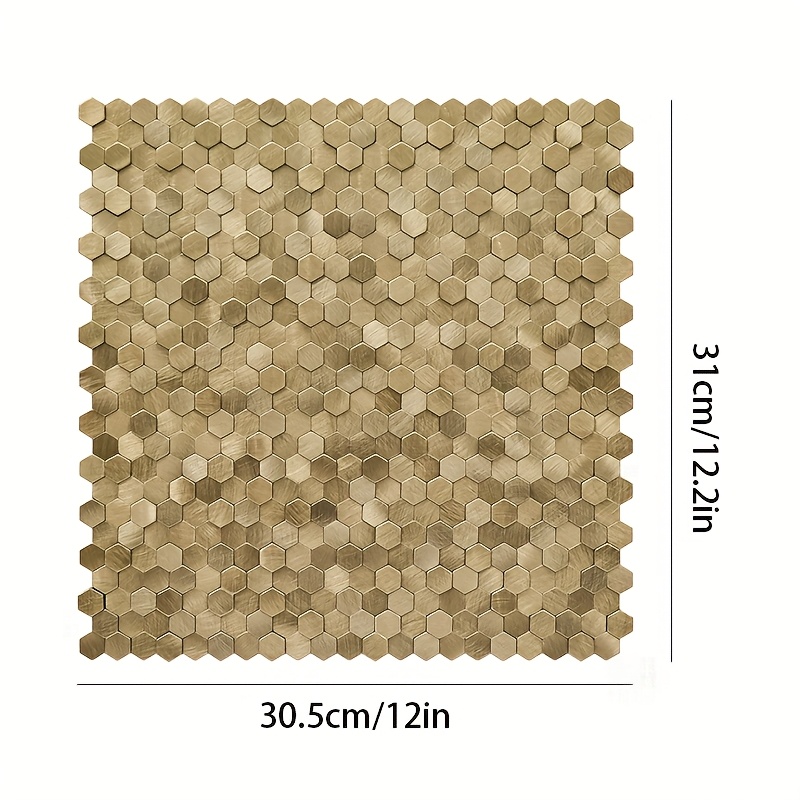 E-shop (2 Stück) 31*30,5 cm 3D dreidimensionale Hoch-Tief-Oberfläche Peel-and-Stick Küchen- Badezimmer-Fliesen, Hexagon-Oberfläche
