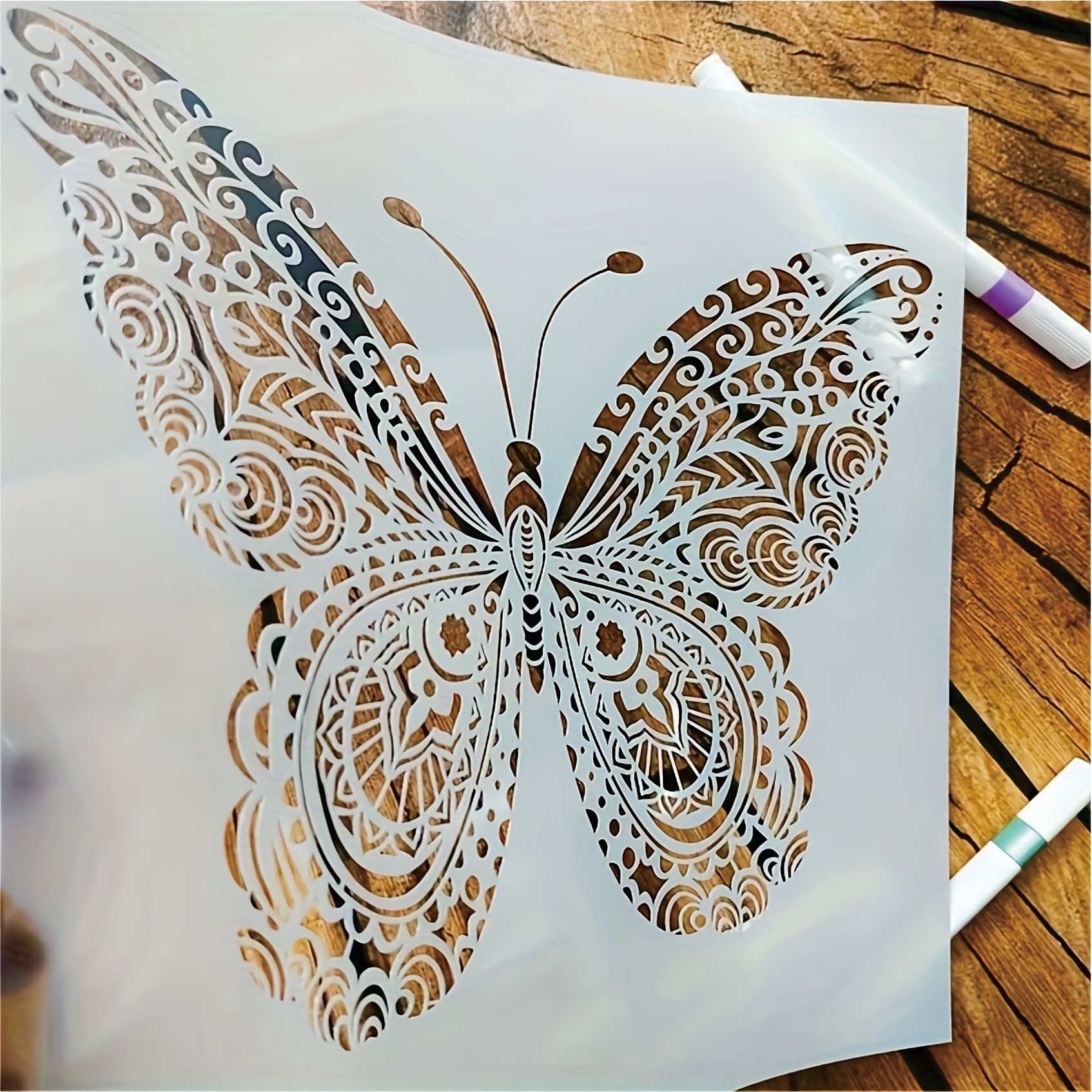 1 Art Reusable Plastic Stencil, Suitable For Scrapbooking, Fabric, Tiles, Flooring, Furniture And Wood Crafts