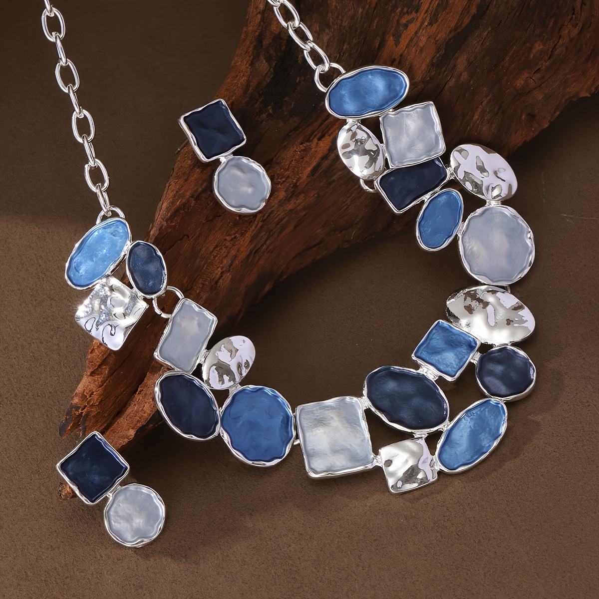 Image of 3pcs Fashion Casual Simple Chain Women's Jewelry Set Alloy Enamel Artificial Plated Suitable For Daily Holiday Party Banquet High-end Prom Accessories Decoration Holiday Gifts All-match Style