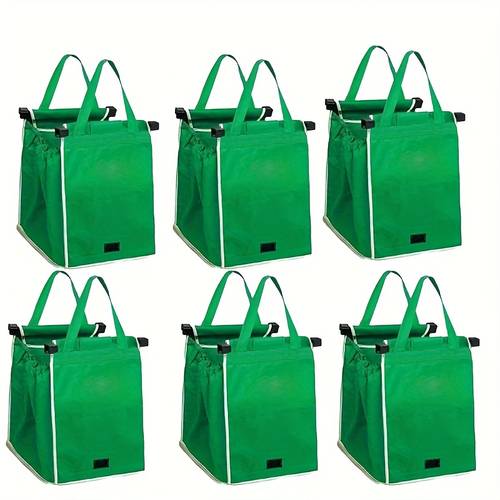 lot de 4 sacs de courses tissés robustes avec poignées antidérapantes - pliables, adaptés aux cartons de vente au détail, de caddies de , pour marchandises et en , poignée antidérapante