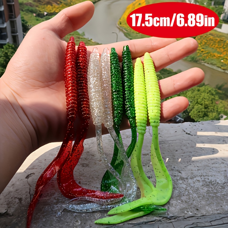 5pcs soft fishing lure, long tail artificial , freshwater & saltwater  fishing | Free Shipping On Items Shipped From Temu | Temu