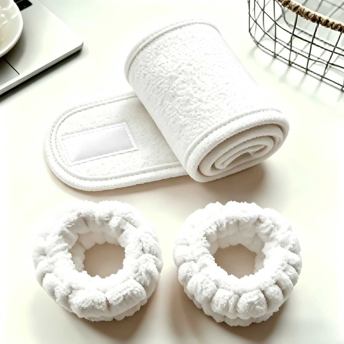 TEMU 3pcs Pack (3pcs) Self-adjustable Hair & Spa Headbands Suitable For Face Washing, Skincare, Yoga, Towel Headband With Elastic - Hair For Women &,