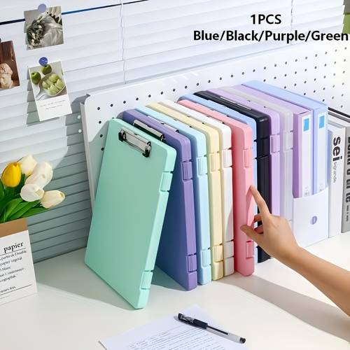item picture a4 file folder storage box plate clip student special test paper storage and finishing artifact large capacity information book subject classification test paper multi function music