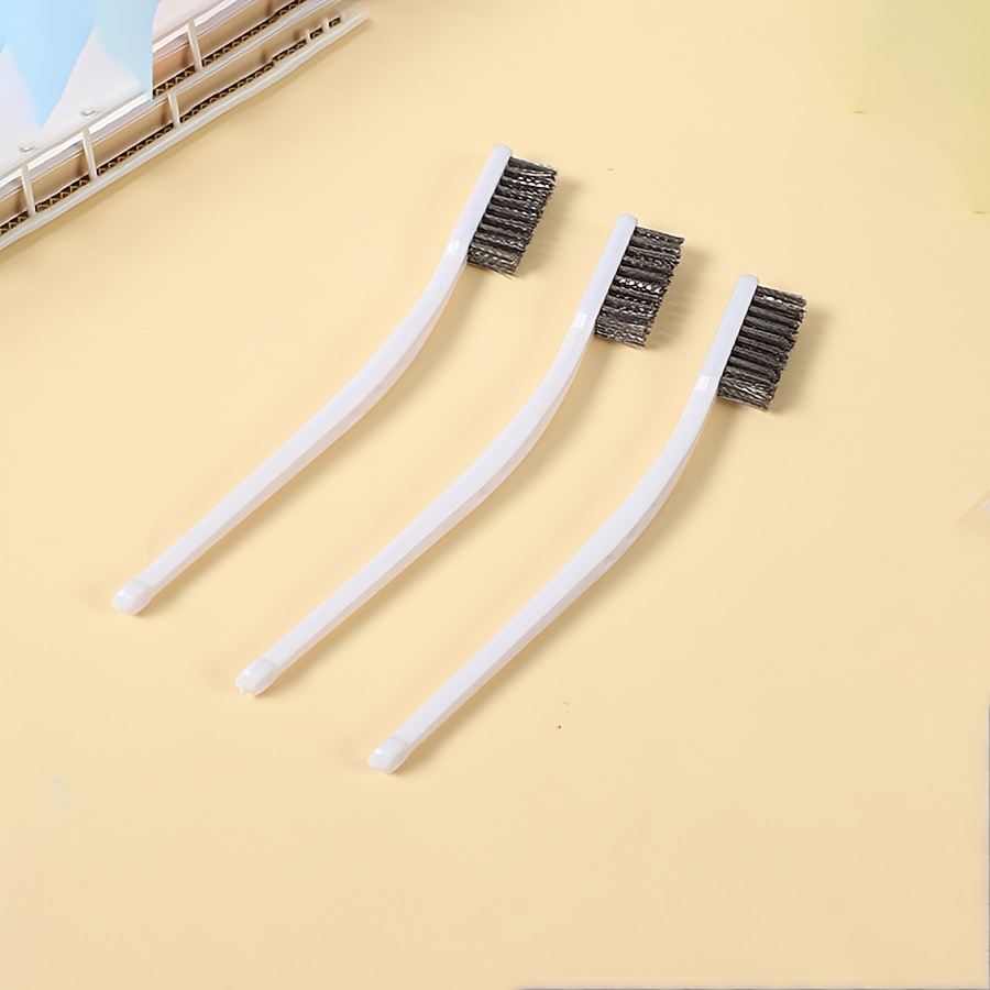 5pcs 3pcs 1pc 180mm extended brass bristle steel wire brush stainless steel wire brush with plastic handle heavy duty rust remover and metal polisher suitable for industrial automotive diy projects durable cleaning brush for tight spaces