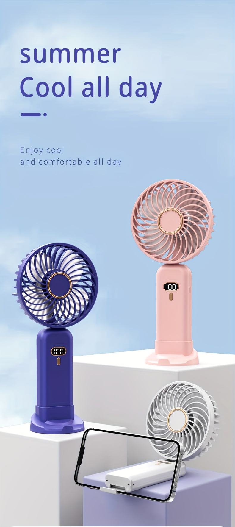 1pc handheld convenient fan silent 5 speed wind with turbo tilt fan blade 90 folding design fan usb rechargeable battery fan with large capacity and   small folding electric fan for travel outdoor and office use mini handheld fan details 0