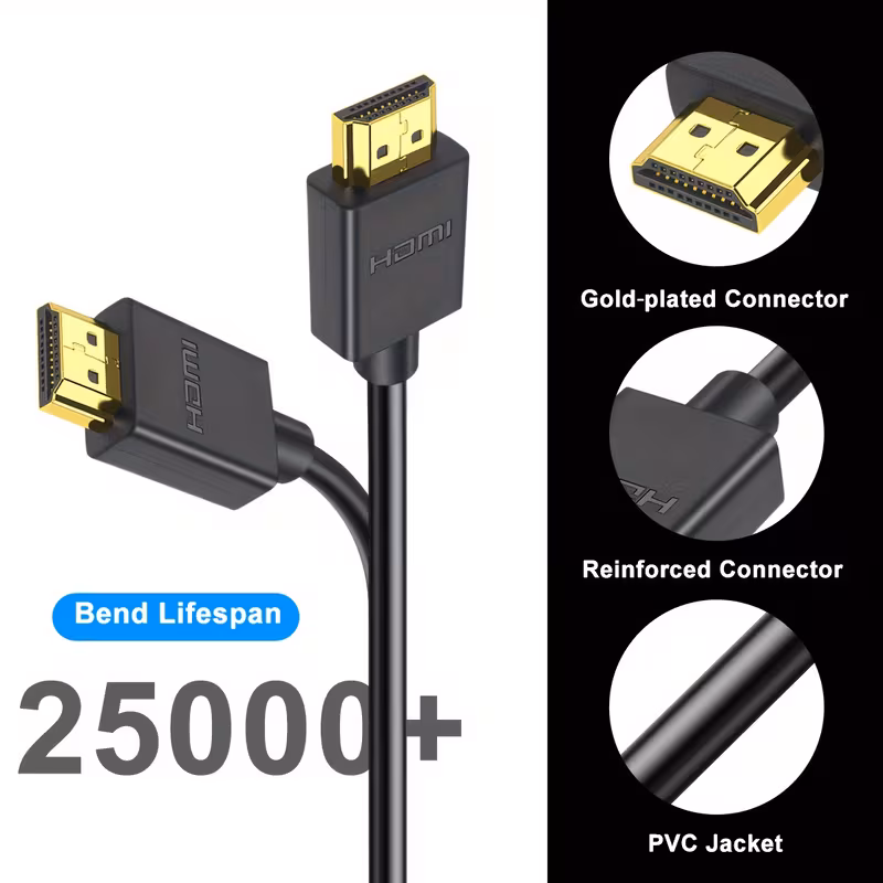 подготвен, брз hdtv кабел со ethernet - позлатен, легура алуминиум, 20pinatx конектор за ps, јутер, лаптоп, монитор, проектор, tv, blu-ray, playstation Детали за производот 6