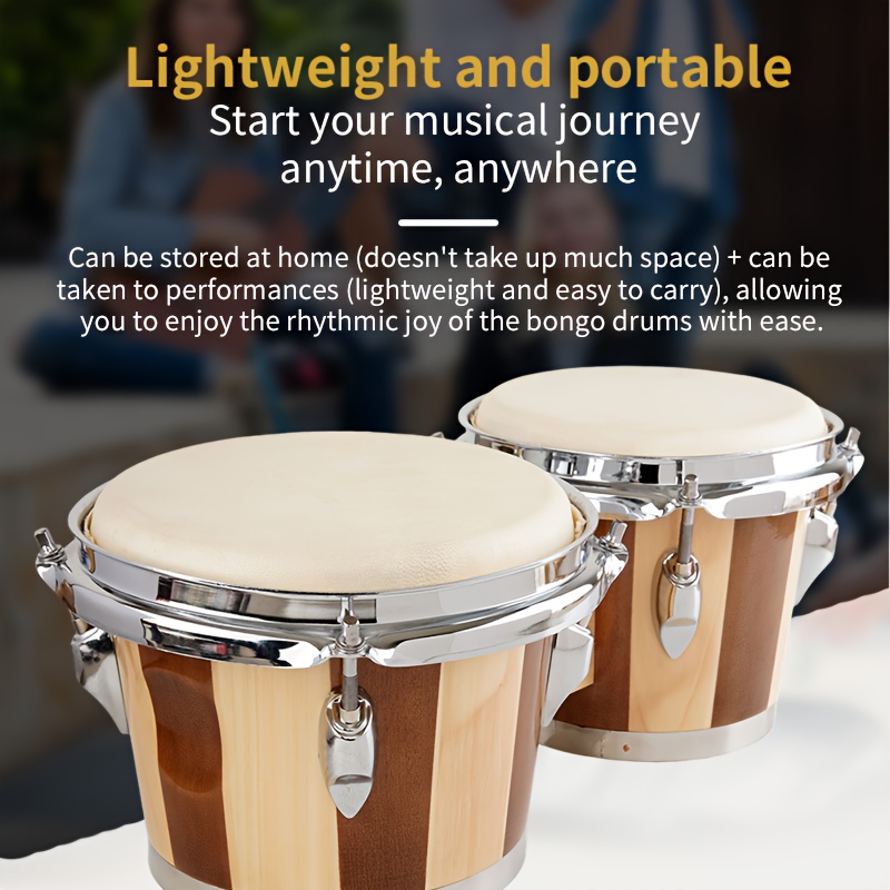 professional 7 8   drums set with goatskin heads wooden shell hand percussion instrument for adults beginners