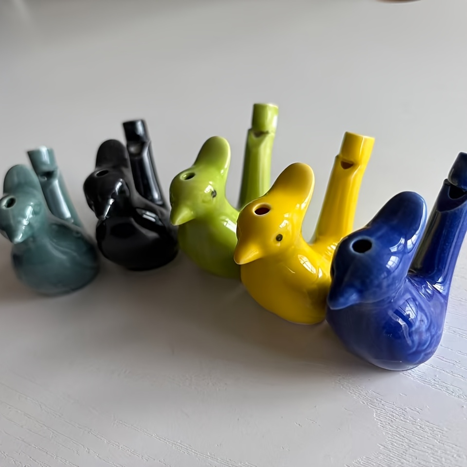 TEMU Ceramic Bird Figurine Set Of 5pcs, 5 Different Colors, Exquisite Ceramic Bird Decor For Bookshelf And Table, Perfect Gift For Birthdays,