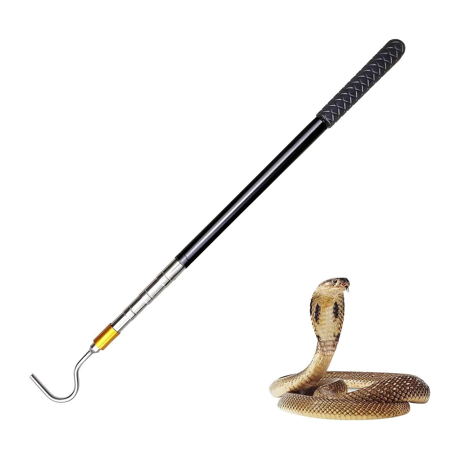 154.94cm Snake Hook Reptile Catcher Stick Pole, Snake Handling Tool Kit for Rattlesnakes Python Copperhead Removal Catching