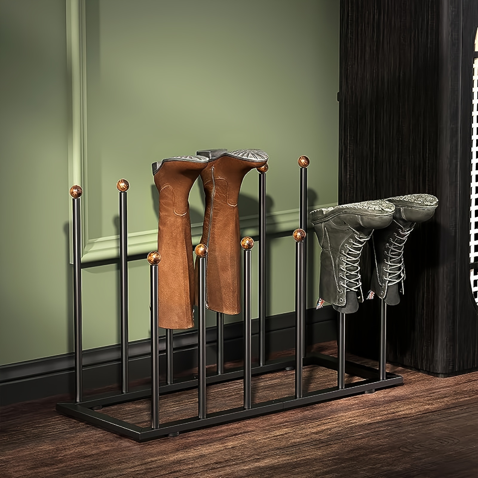 TEMU 12 Boot Storage Racks, Boot Storage Racks, Shoe Storage Racks, 1 Large Iron Rain Boots Drying Rack, Boots Shoe Storage Racks, Freestanding Shoe