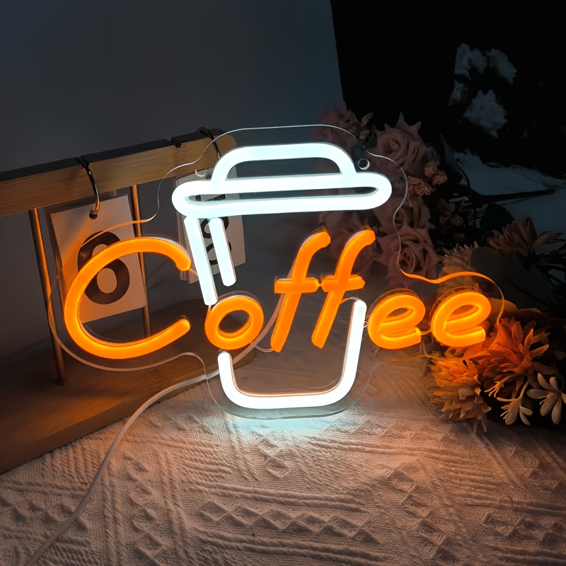 Image of 2d Flat, Neon Sign, Dimmable Led Wall Decor For Cafe, Restaurant, Kitchen, Shop, Home Bar, Living Room, Birthday Party, Office , Lover Gift, Housewarming Gift, Usb Powered Decorative Lighting.