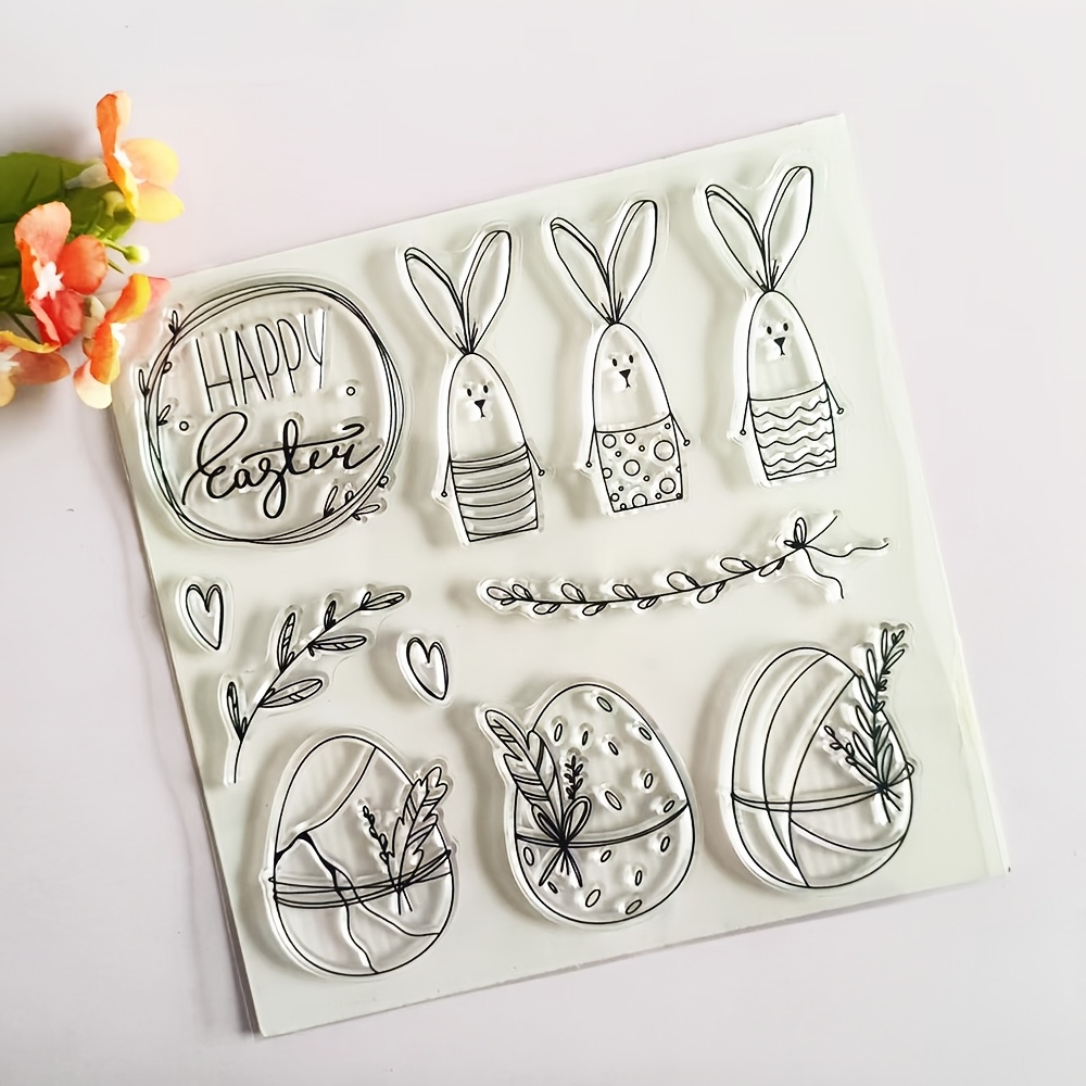 E-shop Osterhasen Linien Klarsichtstempel Siegel für Scrapbooking, Kartenherstellung und Album Dekoration Bastelarbeiten