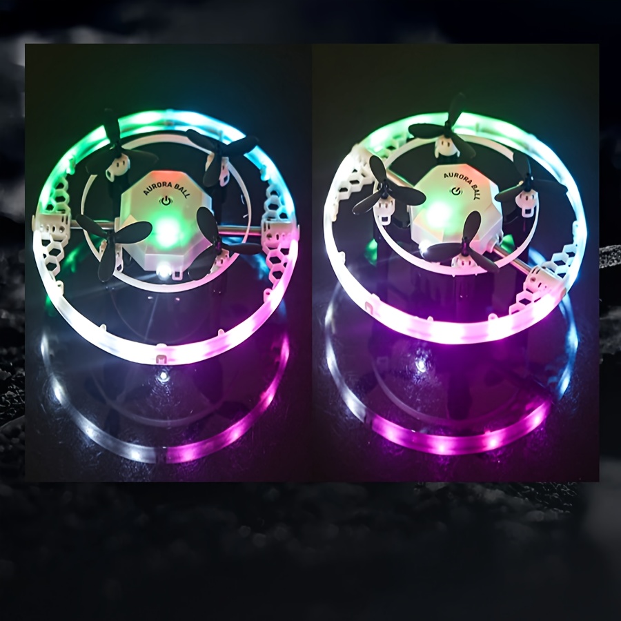 2.4G RC Mini Drone, Includes 2 Batteries, 360° Aurora Sphere Stunt Flips, Dazzling LED Lights, Auto-hover Altitude Hold, Headless Mode, One-key Takeoff/landing. Perfect Beginner-friendly Toy Or Gift.