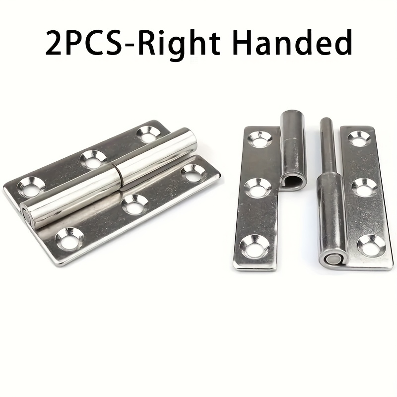 E-shop 2 Stück 3-Zoll Edelstahl Scharniere zum Abnehmen, Haushalts-Hardware für Türen und Fenster - Links- & Rechtsseitig, Polierte Oberfläche, Moderne