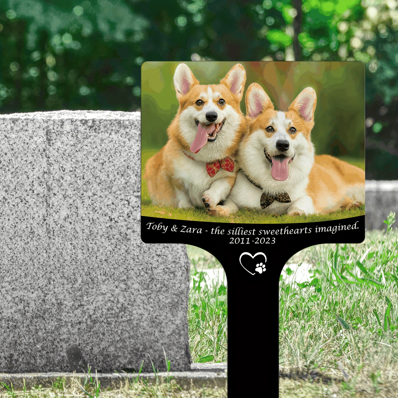 Customizable Personalized Dog Missing Memorial Garden Stake